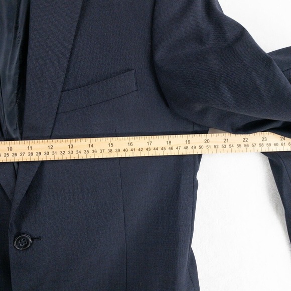 Jhane Barnes Blazer Jacket Mens 40R Blue 100% Wool Two Button Athletic Fit - Picture 5 of 14